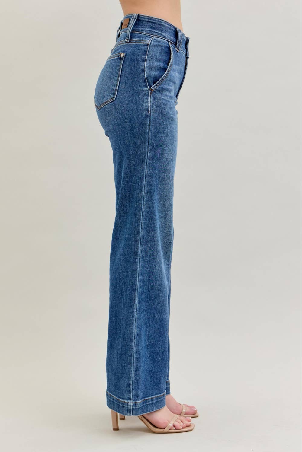 HW Double Button Wide Leg