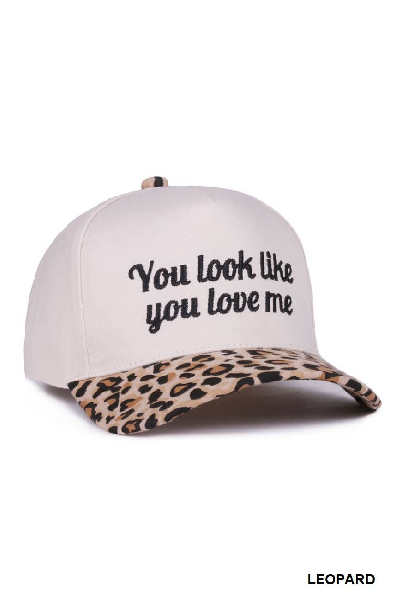 You look like you love me two tone canvas cotton cap
