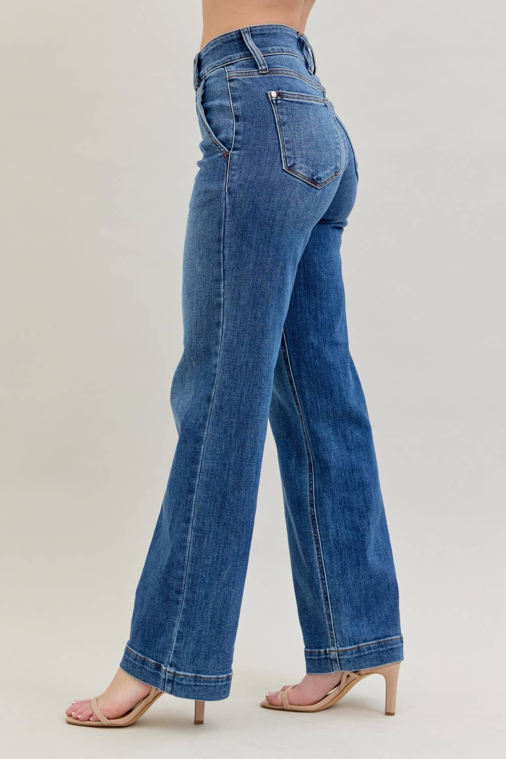 HW Double Button Wide Leg